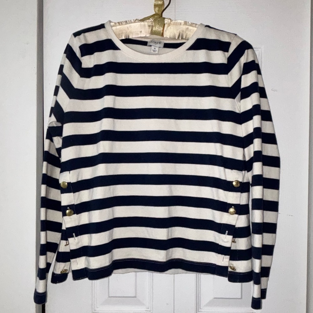 J. Crew Loose-Fit Tee w/ Gold Buttons